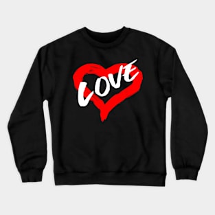 Valentines Day Love Heart in paint brush stroke design Crewneck Sweatshirt